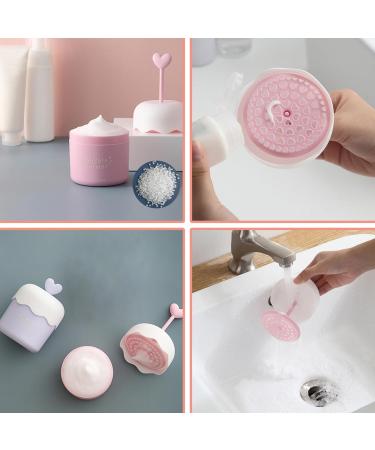 Skincare Bubble Foam Maker - 2Pcs Heart Design Portable Cleanser Foamer for Travel & Home - Fast Foaming Face Wash - Buy Online on SooperMarket.com