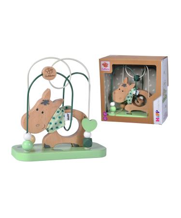 Eichhorn - baby hipp motor loop with 2 loops and donkey motif 6x18x18cm 100% FSC certified beech and birch wood from 1 year