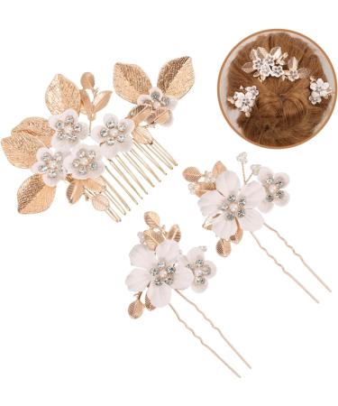 FOYTOKI 1 Set Leaves and Flowers Hair Comb Bridal Hair Accessories Bride Headdress Vintage Hair Accessories Headpiece for Wedding Decoration Womens Headpiece Flower Clips for Hair - Buy Online on SooperMarket.com