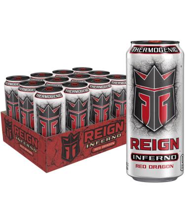 Reign Inferno Red Dragon, Thermogenic Fuel, Fitness and Performance Drink, 16 Fl Oz (Pack of 12) Red Dragon 16 Fl Oz (Pack of 12)