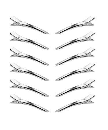 Adorox 100 Piece 2.5 Inch Silver Alligator Hair Clips