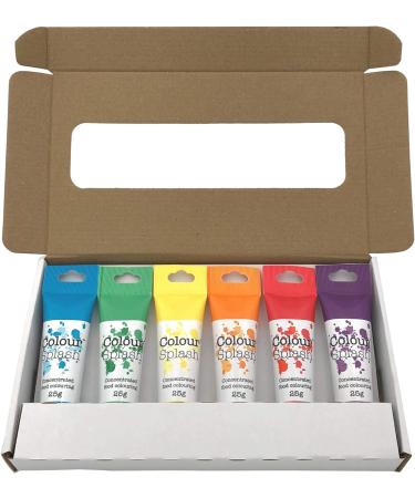 Colour Splash Food Colouring Gel Rainbow Colours 6 Set supplied in shrink wrapped retail gift box with window Easy to Use Squeezy Tubes Transform Plain Cakes Into Bright Eye-Catching Creations - Buy Online on SooperMarket.com