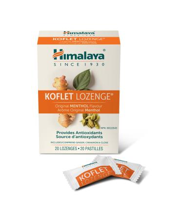 Himalaya Koflet Lozenges Original Menthol Flavor Provides Antioxidants Includes Ginger Cinnamon & Clove 20 Lozenges