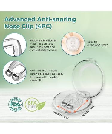 Glalove Anti Snoring Devices - 4 Pack Silicone Magnetic Nose Clips & 8 Pack Nasal Dilators - Stop Snoring Solution - Professional & Comfortable - 12 PCS - Buy Online on SooperMarket.com