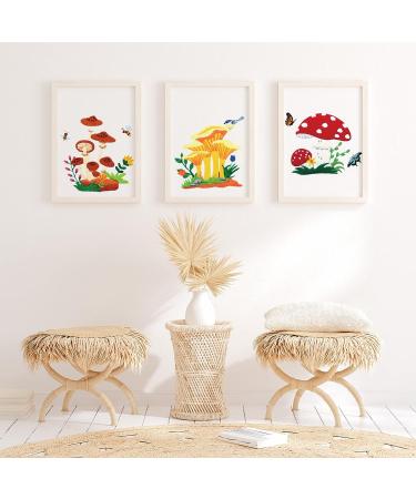 Embroidery Starter Kit: Mushroom Cross Stitch Set for Beginners - 5 Sets with Patterns, Instructions, Hoops, Needles & Threads - Buy Online on SooperMarket.com