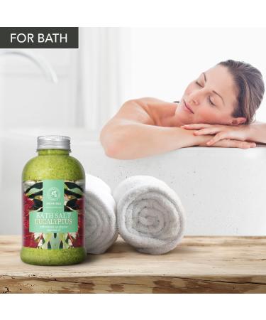 Premium Eucalyptus Bathing Salt 600g - Relaxation & Stress Relief with Natural Sea Salt & Essential Oils - Ideal for Sleep Cold Relief & Swim Additive - Buy Online on SooperMarket.com