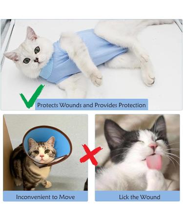 Cat Recovery Suit Cat Professional Recovery Suit for Abdominal Wounds or Skin Diseases After Surgery E-Collar Alternative for Cats Anti Licking Pajama Suit Kittesn Surgery Recovery Suit(Blue L Size) - Buy Online on SooperMarket.com