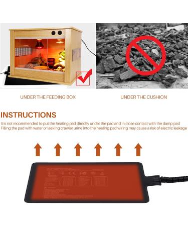Reptile Heat Pad 6W Under Tank Terrarium Warmer Heating Mat and Digital Thermostat Controller for Turtles Lizards Frogs and Other Small Animals Multi Sizes - Buy Online on SooperMarket.com