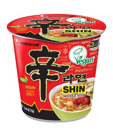 Nongshim Shin Ramyun Vegan, 2.64 Ounce, Pack of 6
