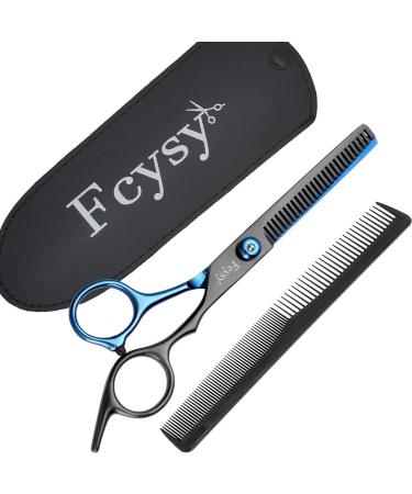 Fcysy Professional Hair Thinning Scissors Set - Blue Hairdressing Shears Kit with Comb for Barber and Hairdresser - Buy Online on SooperMarket.com