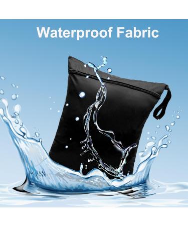 2Pcs Reusable Wet Dry Bags 13x14 inch | Waterproof Nappy Changing Bags for Babies | Ideal for Swimming, Camping, Travel | Black/Green - 30x35cm - Buy Online on SooperMarket.com