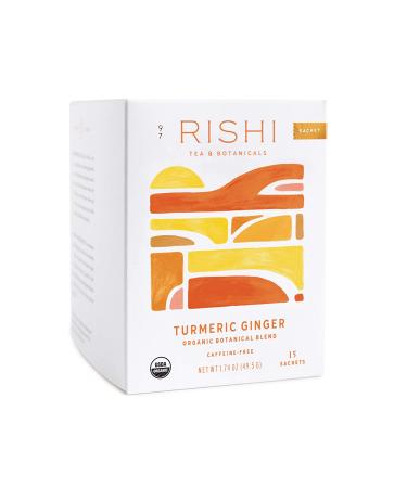 Rishi Tea Organic Turmeric Ginger Herbal Tea - Caffeine-Free, 15 Bags (1.75 oz) - Buy Online on SooperMarket.com