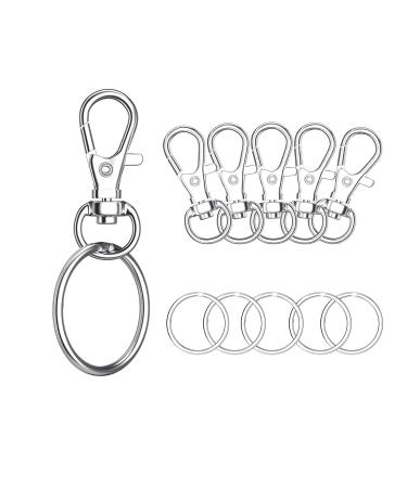 20pcs Keychain Clips for DIY Crafts, Swivel Snap Hooks with Key Rings, Lobster Claw Clasp for Key Ring Clip Lanyard, Jewelry Making,Christmas Decoration,Gift