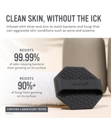 Sud Scrub Antimicrobial Silicone Face Scrubber for Sensitive Skin - Eco-Friendly Exfoliating Facial Cleansing Brush for Men & Women (Charcoal) - 1 Pack - Buy Online on SooperMarket.com