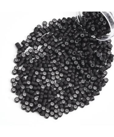 Vlasy 600 Pcs Silicone Micro Rings for I Tip Hair Extensions 4mm Micro Nano Beads Micro Links Hair Beads (Dark Brown) Micro-4mm-600Pcs Dark Brown