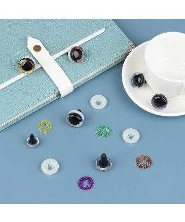 120pcs Glitter Plastic Safety Eyes - 6 Colors, 12mm-20mm Round Eyes for Dolls, Teddy Bears, Toys - DIY Crafts - Buy Online on SooperMarket.com
