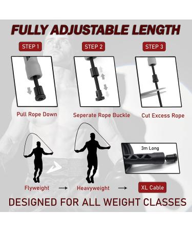 DAMAGE Fight Gear Boxer Classic Speed Rope - Lightweight PVC Skipping Jump Rope for Boxing, Fitness, MMA - Non-Slip Ventilated Handles - Tangle-Free Jump Rope - Buy Online on SooperMarket.com