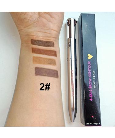 1/3PCS 4 In1 Eyebrow Contour Highlight Pen 4 in 1 Makeup Pen Waterproof Defining Highlighting Brow Pen Rotating Eyebrow Pencil Portable Eye Beauty Makeup Tool Gifts for Birthday Christmas 02# - Buy Online on SooperMarket.com