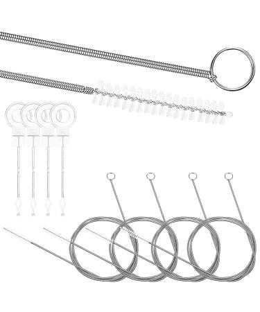 Cabilock Drain Straw Brush 4 Set Flexible Grabber Claw Pick Up Reacher Tool for Home Kitchen Sink Drains Tool Drain Tool Cleaners Cleaners
