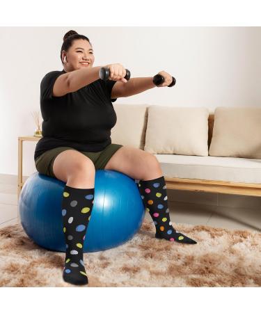 Zfsock Compression Stockings for Thick Calves | 20-30mmHg Medical Support Socks for Men & Women | XXL Point Pattern Travel & Nursing Socks - Buy Online on SooperMarket.com