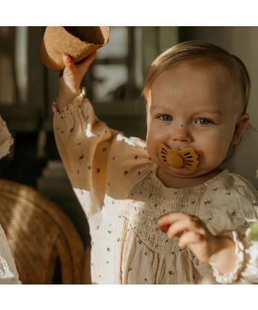 Frigg Lucky Silicone Pacifier 2 Pack | BPA-Free | Made in Denmark | Size 2 (6-18 Months) | Pretty in Peach/Primrose - Buy Online on SooperMarket.com