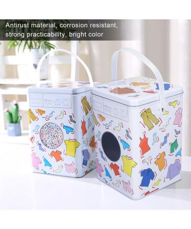 Multifunctional Iron Laundry Detergent Container with Window Lid - Large Capacity Storage Box - Buy Online on SooperMarket.com