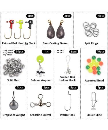 MadBite 181pcs Terminal Tackle Kit for Freshwater Fishing - Bass/Panfish/Trout, with Tackle Box, Hooks, Weights, Sinkers & Rigs - Buy Online on SooperMarket.com