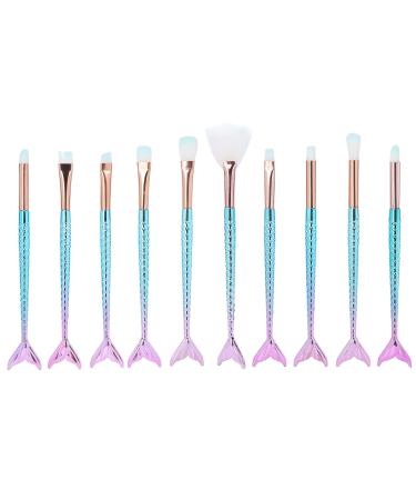 Soft 10PCS Makeup Brushes Blending Cosmetics Kit Blush Shadows Eye Professional Beauty Tools