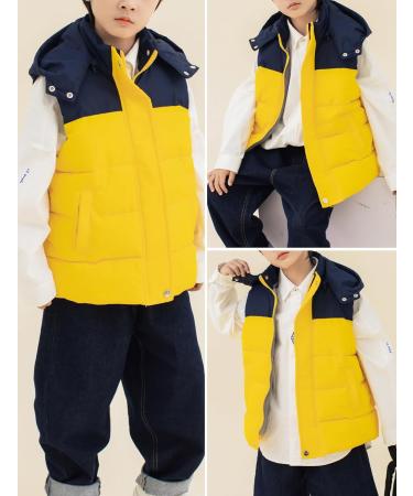 Happy Cherry Kids' Hooded Puffer Vest - Lightweight, Water Resistant Winter Jacket for Boys and Girls, Windproof Down Vest - 3-13 Years (12-13 Years, Yellow) - Buy Online on SooperMarket.com