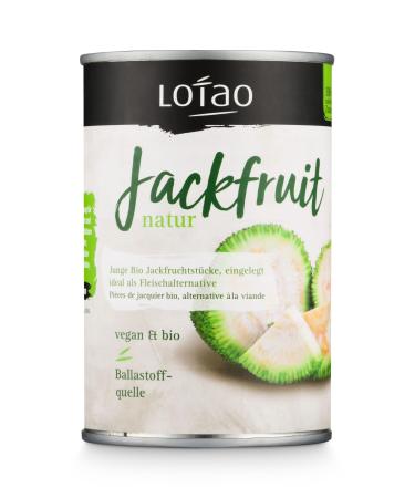 Lotao Bio Jackfruit Nature: Young Jackfrucht pieces in the can 1x400g |Vegan meat replacement: fresh natural and without additives or soy |Ideal for vegan roulades goulash curry and Co. 400 g (1 Pack)