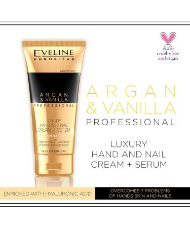 Eveline Cosmetics Argan & Vanilla Hand Cream for Very Dry Hands | 100ml | Luxurious Repair & Immediate Recovery - Buy Online on SooperMarket.com