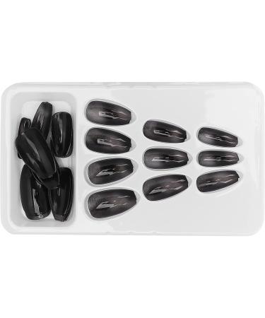 Press On Nails Coffin Press On False Nail Tips Black False Nails Artificial Nails Fake Solid Color Solid Color Fake Nails Ballerina Nail Art Tips Sets - Buy Online on SooperMarket.com