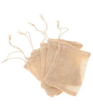Baluue 6pcs Soap Bag Toilet Soap Pouch Exfoliating Soap Pocket Bar Soap Pouch Soap Storage Bag Beige Sisal