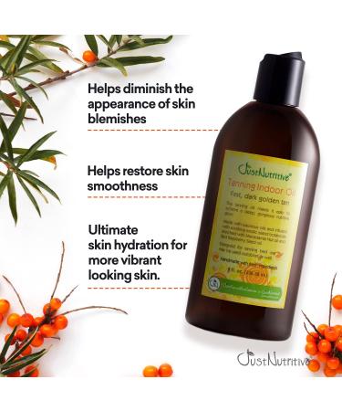 Sun-Kissed Glow with Just Nutritive 8 Oz Tanning Indoor Oil - Natural Body Serum for Moisturized Skin - Buy Online on SooperMarket.com