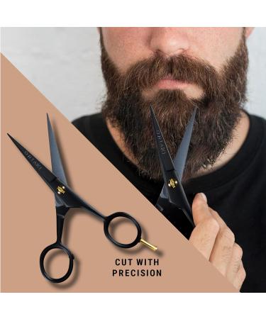 Ontaki Professional Beard Shears - German Steel Mustache Scissors (12.7 cm) with Carrying Bag | Hand-Forged Precision Facial Hair Tools for Men - Buy Online on SooperMarket.com