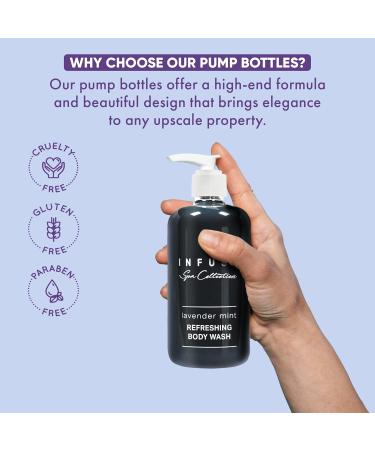 Terra Pure Infuse Lavender Mint Body Wash | Spa Collection Hotel Amenities | 10.14 oz Pump Bottle - Luxurious Single Bottle - Buy Online on SooperMarket.com