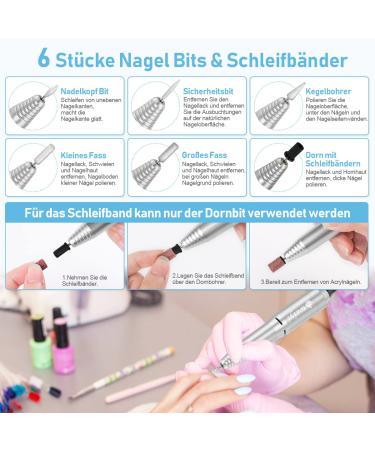Buy Weiyi Electric Nail Miller Set - Professional Nail Care Device | Low Vibration 20 000 RPM 6 Drills & 106 Grinding Sleeves - International Shipping Available - Buy Online on SooperMarket.com