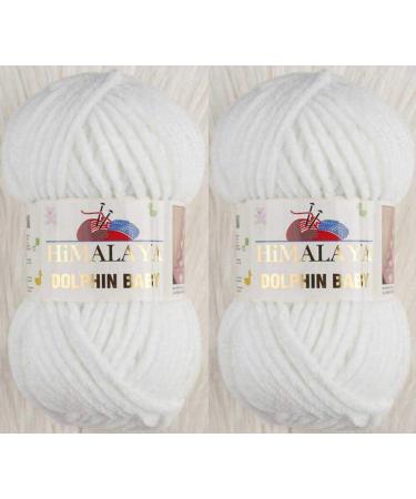 Himalaya Dolphin Baby Yarn Knitting Yarn 2 Skeins 264 Yards 2x100gram Super Bulky Baby Blanket Yarn (80301)