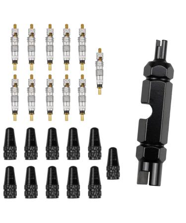 Duisoad 23 pieces Presta Valve insert valve outline bicycle valve adapter Accessories for repairing or replacing bicycle tire valves