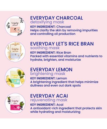 Set of 8 Hydrating Korean Sheet Masks - Revitalizing, Purifying, Illuminating, Anti-Aging, Safe for Sensitive Skin - 0.81 Fl Oz (Pack of 8) - Buy Online on SooperMarket.com