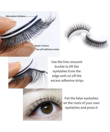 CHNLML Reusable Self-adhesive Eyelashes - Natural Look, No Glue, 3 Pairs | Waterproof Long Style Lashes for Women - Buy Online on SooperMarket.com