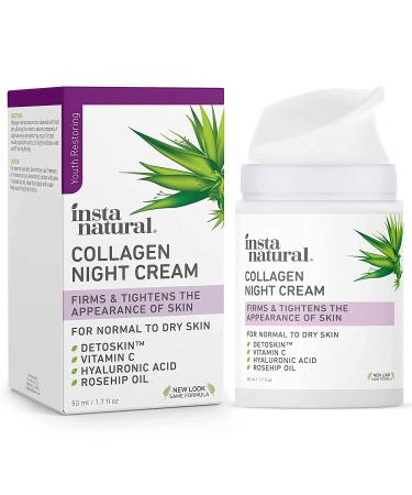 InstaNatural Collagen Night Cream 1.7 fl oz - Anti-Aging Moisturizer for Youthful Skin - Buy Online on SooperMarket.com