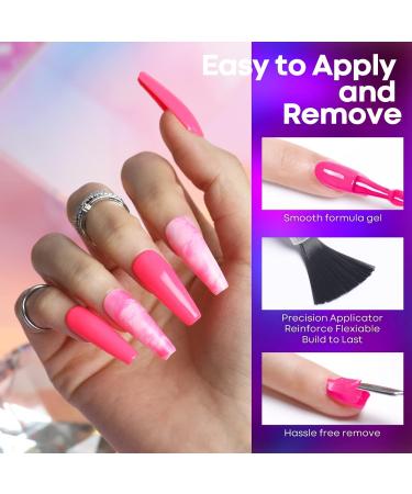 Modelones Neon Gel Nail Polish - 6 Colors Gel Polish Hot Pink Orange Bright Nail Polish Gel Neon Yellow Green Purple Gel Nail Kit Popular Nail Art DIY Manicure Gifts for Women DIY Salon - Buy Online on SooperMarket.com