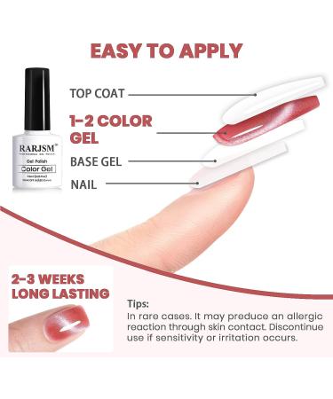 RARJSM Cat Eye Gel Nail Polish Set with Magnet Stick 9D Galaxy Velvet Silver Glitter Nude Purple Pink Red Champagne Gold Brown 6 Colors Ice Jelly Gel Polish UV LED Curing Requires Soak Off Home Salon Nude Cat Eye Set - Buy Online on SooperMarket.com
