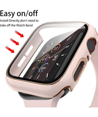 Lovrug 2 Pack Apple Watch Case 40mm SE/Series 6/5/4 - Tempered Glass Screen Protector - Ultra-Thin Bumper - Full Coverage iWatch Cover (Pink/Black) - Buy Online on SooperMarket.com