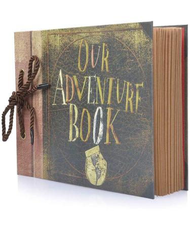 Scrapbook Photo Album Our Adventure Book - DIY Handmade Album Scrapbook Movie Up Travel Scrapbook for Anniversary  Wedding  Travelling  Baby Shower  etc (Travel Scrapbook)