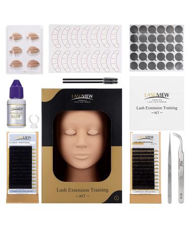 LASHVIEW Eyelash Extension Kit with Mannequin Head - Professional Training Kit for Beginners - Buy Online on SooperMarket.com