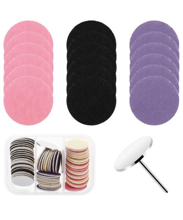 Sanding Paper Discs(#80#150#240 Grits) and Metal Nail Drill Bit Foot Files Replacement Sandpaper Discs for Dead Skin Callus Cuticle Remover Manicure Pedicure