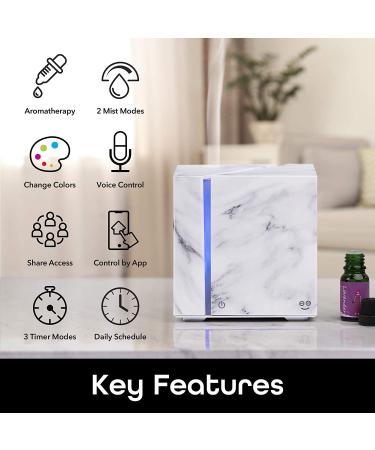 Smart WiFi Essential Oil Diffuser & Humidifier - 200ml Ultrasonic, Alexa & Google Home Compatible - Voice Control, LED Lights, Timer - Easy App Setup - Buy Online on SooperMarket.com