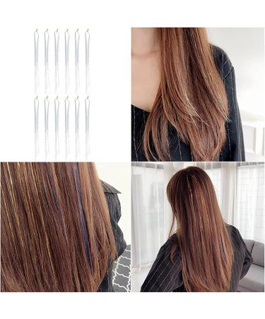 Hair Tinsel Strands Kit Colorful Glitter Bling Sparkly Hair Extension Shiny Hair Extension Tinsels Party Highlights Glitter Hairpieces Hair Accessories for Women Girls Party Cosplay(Silver) - Buy Online on SooperMarket.com